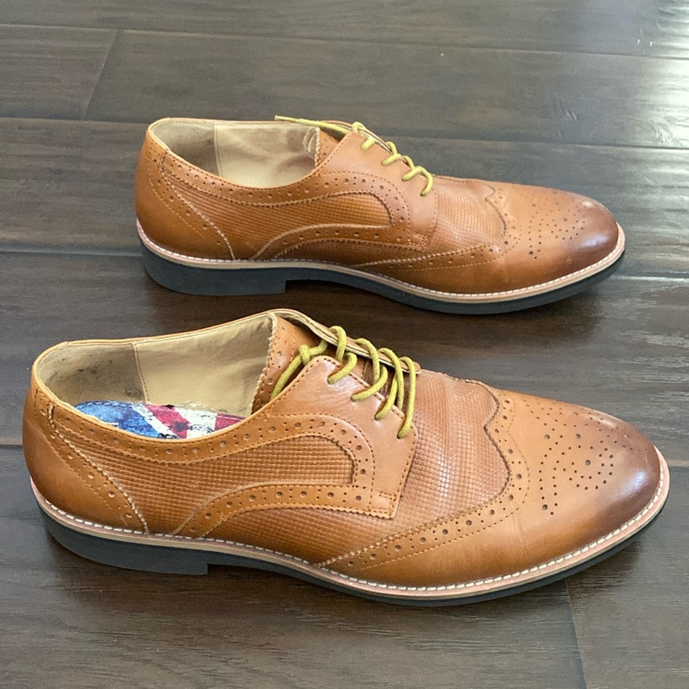 English laundry leather upper lightweight lace up dress shoe men size 11